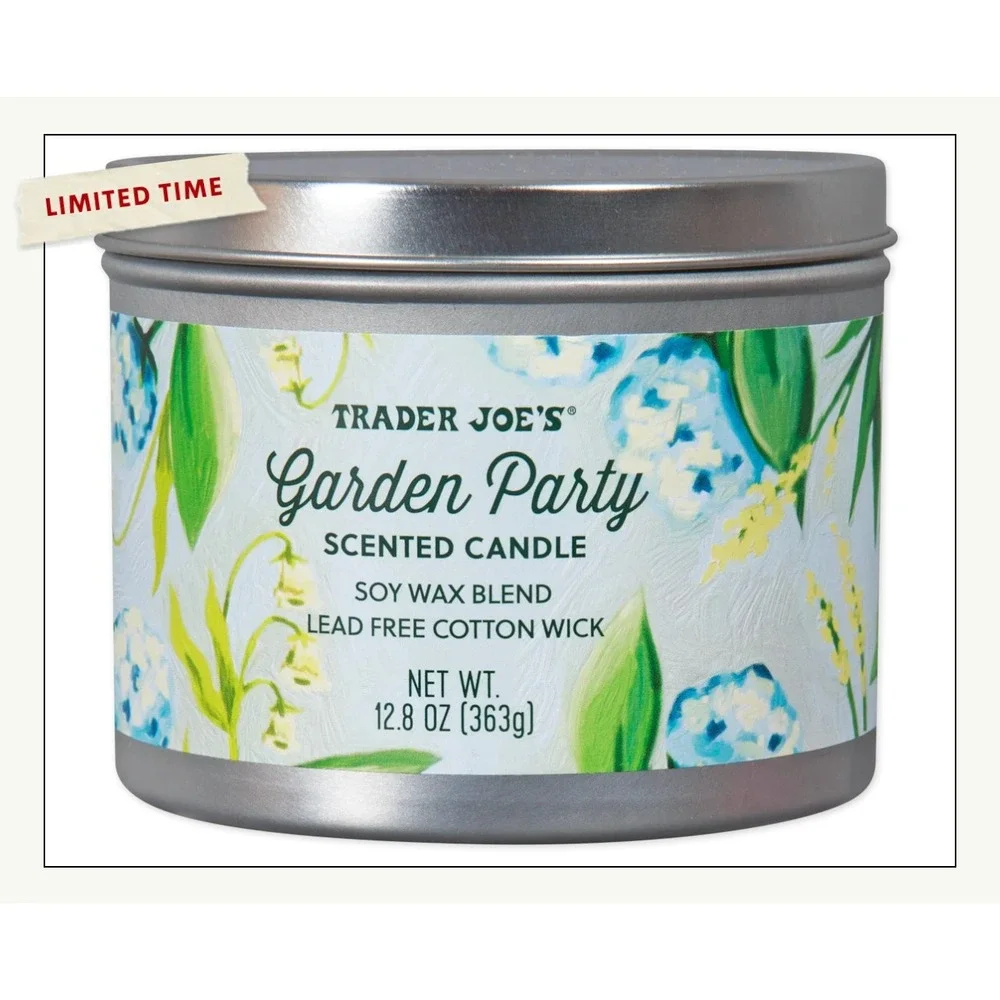 Trader Joes Garden Party Candle 12.8oz Soy Wax Blend Limited Edition 2 pack